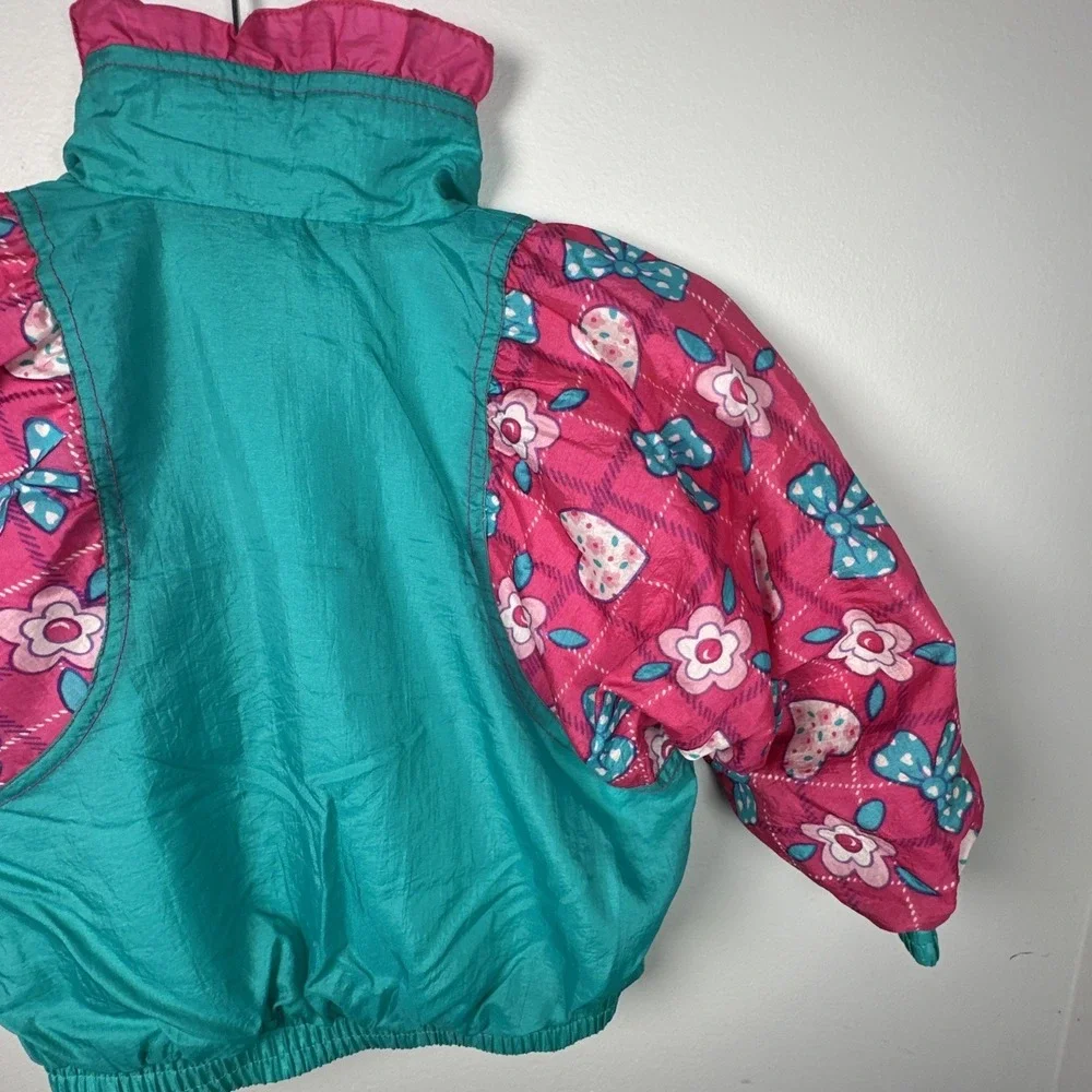 Vintage London Fog Medium Baby Jacket Medium Pink Green Retro Zip Colorful